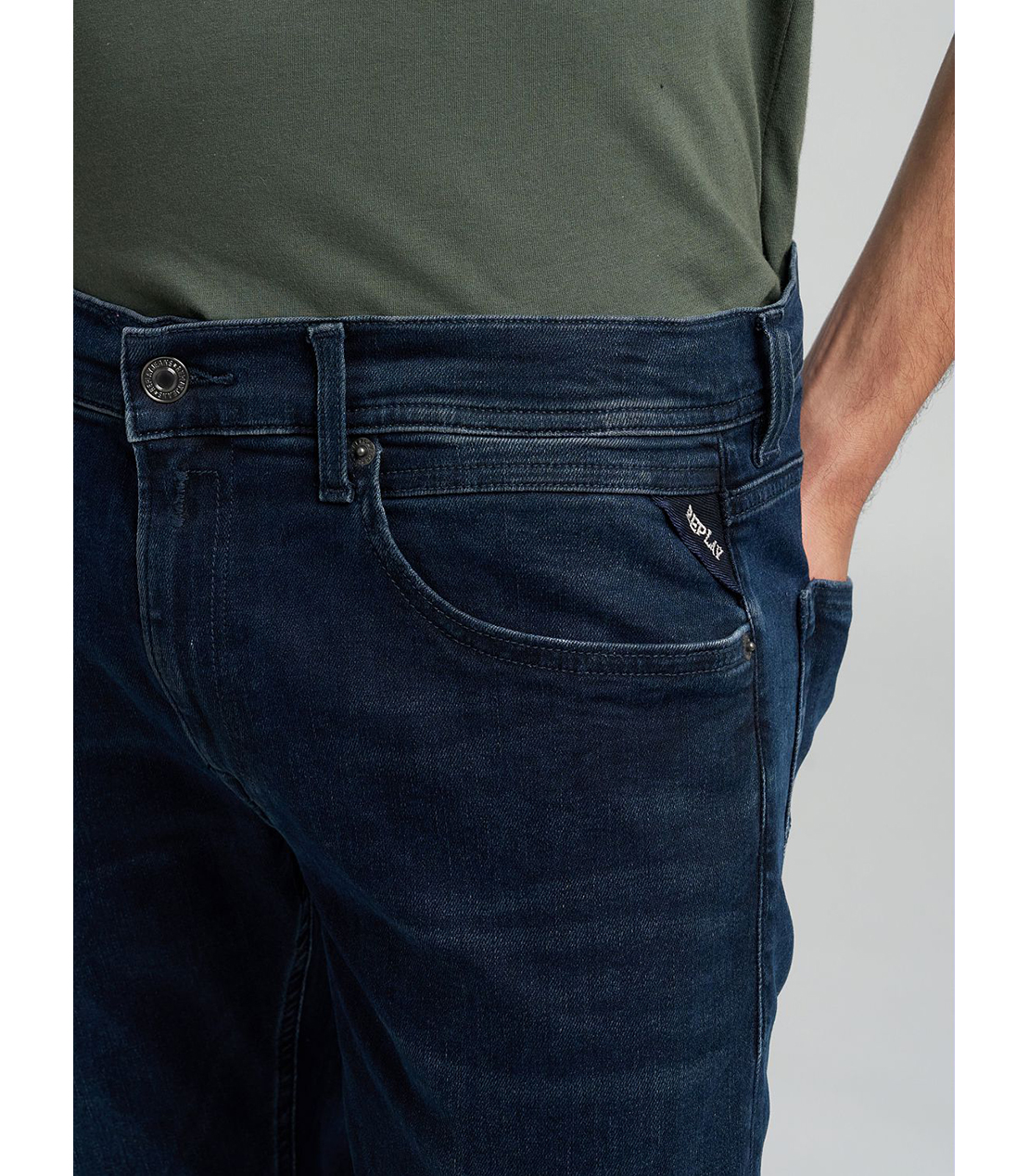 ストレートフィットGROVER Hyper Flex ブルーブラックデニム 詳細画像 ダークブルー 6